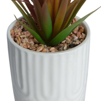 3 plantes artificielles, pot en céramique blanc ∅10 x H.18cm JBY Creation