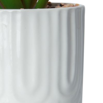 3 plantes artificielles, pot en céramique blanc ∅10 x H.18cm JBY Creation
