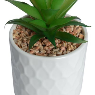 3 plantes artificielles, pot en céramique blanc ∅10 x H.18cm JBY Creation