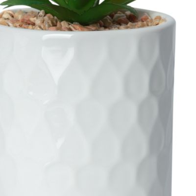 3 plantes artificielles, pot en céramique blanc ∅10 x H.18cm JBY Creation
