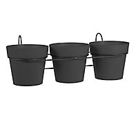 3 pots Toscane ø15 cm anthracite + support