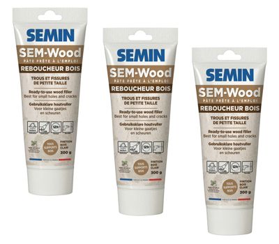 3 Reboucheurs Bois - Sem Wood Semin - Intérieur/extérieur - Tube de 300 g