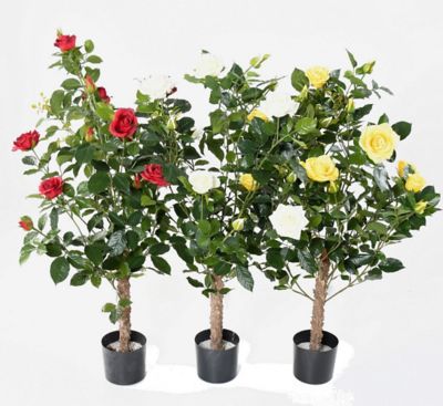 3 Rosiers Royal artificiels en pots décoratifs