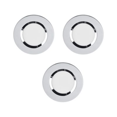 3 Spot à encastrer LED intégrée 2 en 1 avec interrupteur Colours Thorold rond métal chromé IP20 Ø 8,5 cm