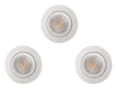 3 spots à encastrer Colours Caius IP20 blanc Ø8,5 cm