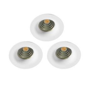 3 spots à encastrer Hobson LED intégrée blanc IP20 Ø 8,8 cm 6W 420lm blanc chaud Colours