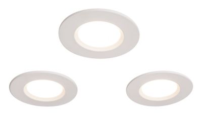 3 spots à encastrer LED intégrée Colours Etana IP65 blanc Ø8,5 cm