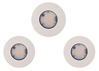 3 spots à encastrer LED intégrée Colours Minos IP44 blanc Ø8cm