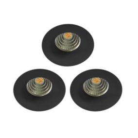 3 spots à encastrer LED intégrée Hobson IP20 noir Colours