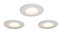 3 spots à encastrer LED intégrée Jedi IP65 blanc Ø8,5 cm