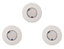 3 spots à encastrer LED intégrée Veezio IP65 blanc RVB Ø8,5 cm