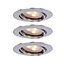 3 spots à encastrer LED IP20 chrome Ø9 cm