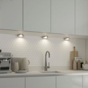 3 spots Chardin LED intégrée blanc neutre IP20 450lm 9W L.12xl.11,8xH.3,9cm chrome GoodHome