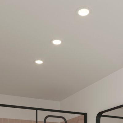 3 spots encastrables Caius GU10 blanc neutre IP44 345lm 4.7W Ø8.5xH.10.1cm blanc GoodHome