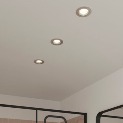 3 spots encastrables Caius GU10 blanc neutre IP44 345lm 4.7W Ø8.5xH.10.1cm chrome GoodHome
