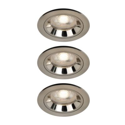 3 spots encastrables Caius GU10 blanc neutre IP44 345lm 4.7W Ø8.5xH.10.1cm chrome GoodHome