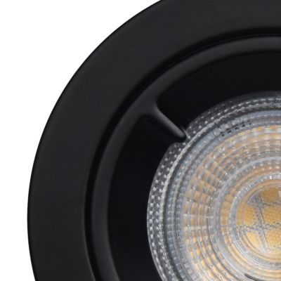 Lot De 6 Spots LED Encastrables Noirs 7W - 4000K Blanc Neutre, IP44, Extra Plats | Pour Plafond Salle De Bain, Cuisine, Salon