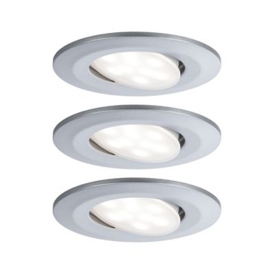 3 spots encastrables Calla LED intégrée 4000K IP65 3x680lm rond orientable chrome mat Paulmann