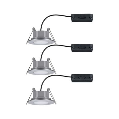 3 spots encastrables Calla LED intégrée 4000K IP65 3x680lm rond orientable chrome mat Paulmann