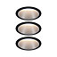 3 spots encastrables Cole LED intégrée blanc chaud IP44 3x470lm Ø8cm argent finition noire Paulmann