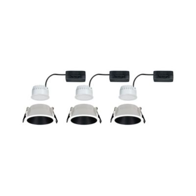 3 spots encastrables Cole LED intégrée blanc chaud IP44 3x470lm Ø8cm noir finition blanche Paulmann