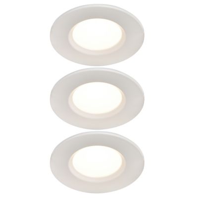 3 spots encastrables Etana LED intégrée blanc chaud IP65 410lm 4.7W Ø8.5cmxH.3.1cm métal blanc GoodHome