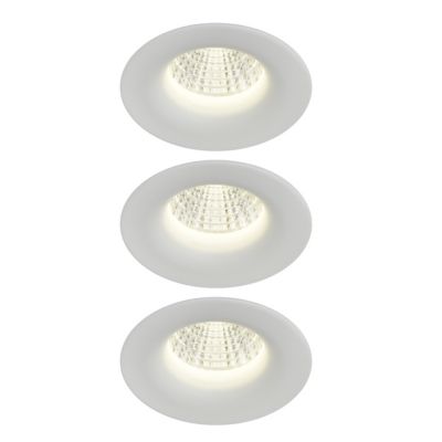 3 spots encastrables Hobson LED intégrée blanc neutre IP20 dimmable 450lm 6.1W Ø8.8xH.5.3cm blanc GoodHome