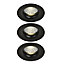 3 spots encastrables Hobson LED intégrée blanc neutre IP20 dimmable 450lm 6.1W Ø8.8xH.5.3cm noir GoodHome
