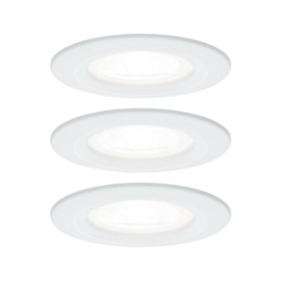 3 spots encastrables Nova GU10 4000K IP44 3x470lm Ø6,8cm blanc Paulmann