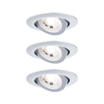3 spots encastrables Paulmann LED intégrée 3000K IP20 3x580lm rond orientable chromé Paulmann