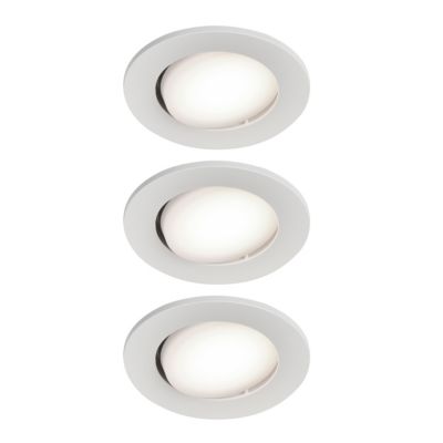 3 spots encastrables Quimby LED intégrée blanc neutre IP20 dimmable 350lm 5.5W Ø8.5xH.5.2cm blanc GoodHome