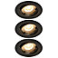 3 spots encastrables Salk GU10 blanc chaud IP20 450lm 4.9W Ø8.5xH.9.4cm noir GoodHome