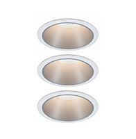 3 spots à encastrer Cole LED intégrée IP44 3x6,5 W blanc et or