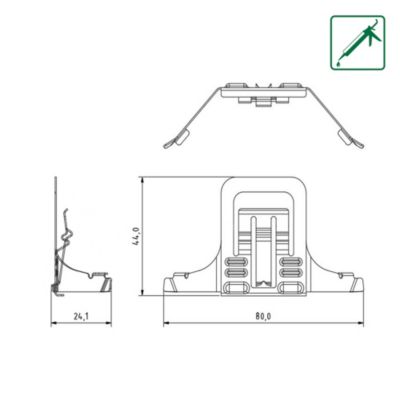 30 clips d'installation métal GoodHome pour plinthe