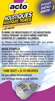30 tablettes anti-moustiques et moustiques tigres