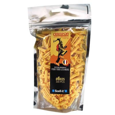 300 chevilles Crampon ø6 mm Nylon Jaune — free download