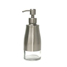 300 ml Distributeur de savon  en verre et acier inoxydable