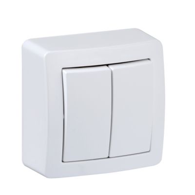 Interrupteur double va-et-vient complet saillie Schneider Electric Alréa blanc