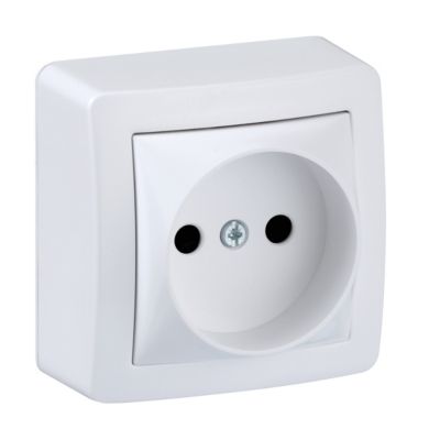 Prise sans terre complète saillie Schneider Electric Alréa blanc