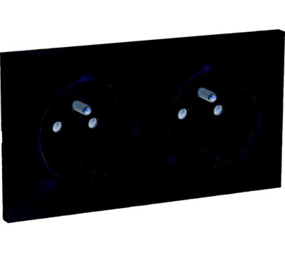 Prise de courant double avec terre complète Schneider Electric Odace anthracite