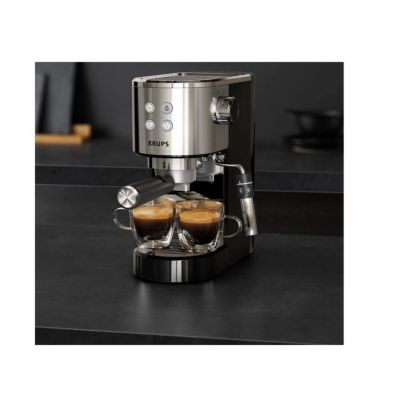 Krups Machine expresso à pompe, inox, Design compact, Arrêt automatique, Thermoblock XP444C10
