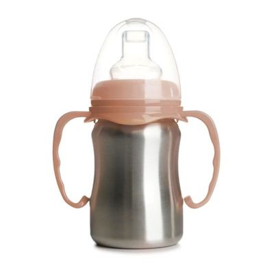 Tasse d'apprentissage - THERMOBABY - Inox - 180 ml - Peche - Ergonomique et anti-fuites
