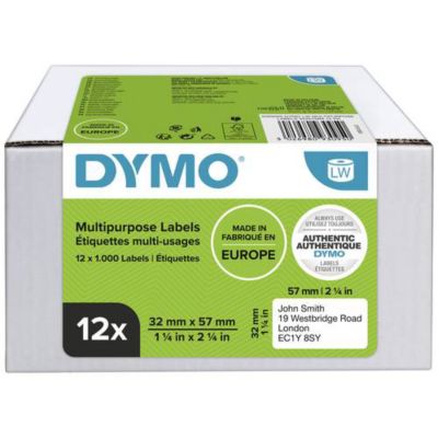 Rouleaux de9tiquettes thermiques 57 x 32 mm pack de 12 pour LabelWriter, 12 000 étiquettes