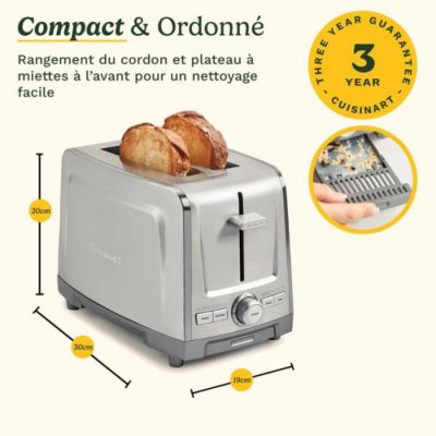 Cuisinart Grille-pain - Core Collection - 2 tranches - Fentes extra larges - Inox Gris - vue 4