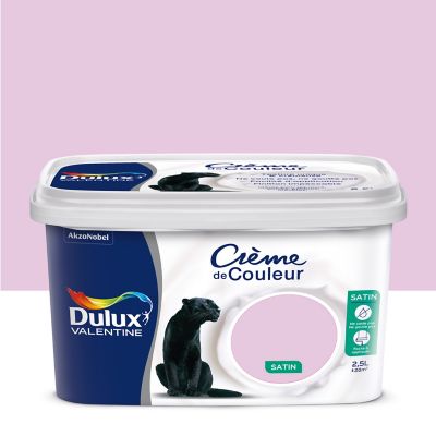 Peinture murs plafonds et boiseries Crème de Couleur Dulux Valentine satin baby doll 2,5L