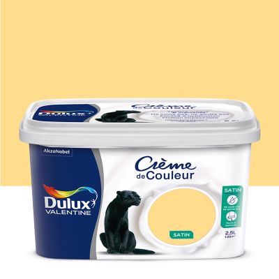 Peinture murs plafonds et boiseries Crème de Couleur Dulux Valentine satin pamplemousse 2,5L
