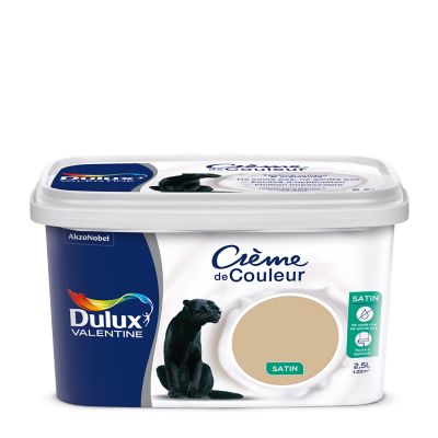 Peinture murs plafonds et boiseries Crème de Couleur Dulux Valentine satin dune 2,5L