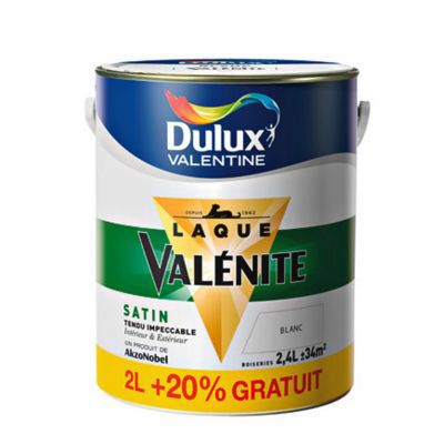 Peinture glyc ro boiseries Dulux Valentine blanc satin 2L 