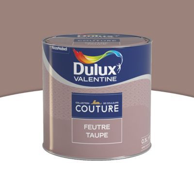Peinture murs et boiseries Couture de Dulux Valentine satin velours feutre taupe 0,5L