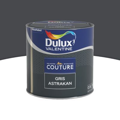 Peinture murs et boiseries Couture de Dulux Valentine satin velours gris astrakan 0,5L